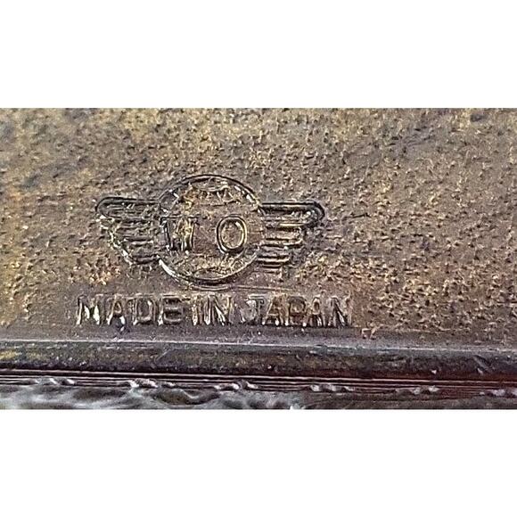 ANTIQUE JAPANESE Dragon Repousse METAL STAMPS BOX JAPAN POSTAGE DESKTOP - Picture 10 of 13